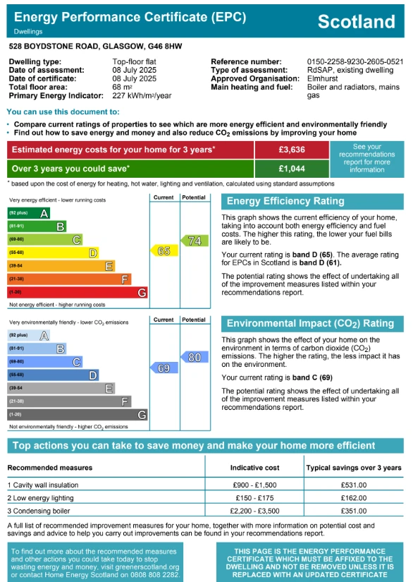 EPC Rating certificate