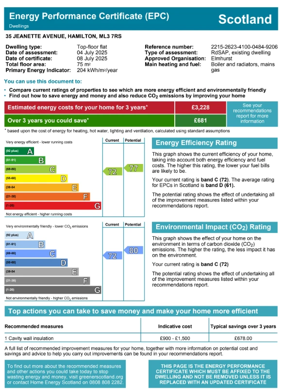 EPC Rating certificate